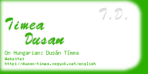 timea dusan business card